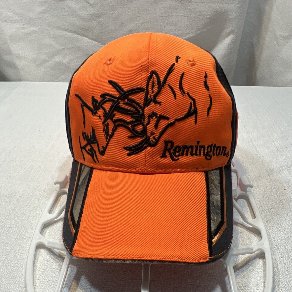 Remington Blaze Orange Ball Cap Camo Trim Adjustable Unisex One Size